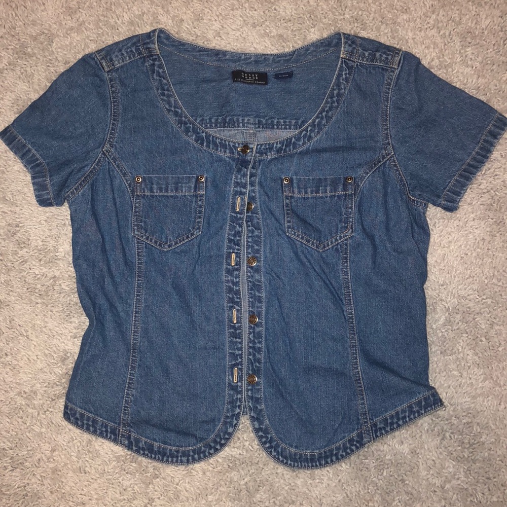 Blue Jean, Button Down, Short Sleeve Shirt